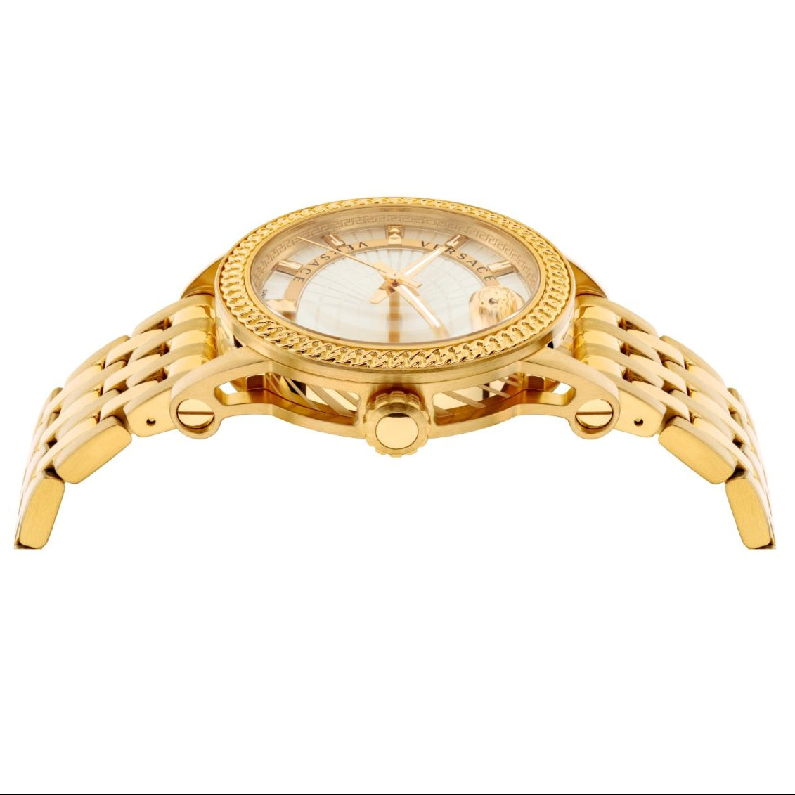  Shop Authentic Versace Code Quartz Silver Dial Gold Steel Strap Watch For Men - VEPO00420 - Luxxuri