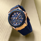  Shop Authentic Guess Legacy Chronograph Blue Dial Blue Rubber Strap Watch For Men - W1049G9 - Luxxuri