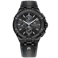  Shop Authentic Maurice Lacroix Aikon Chronograph Limited Edition Black Dial Black Leather Strap Watch for Men - AI1018-PVB01-337-1 - Luxxuri