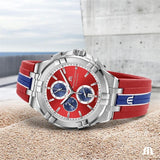  Shop Authentic Maurice Lacroix Aikon Beach Volley Vikings Limited Edition Red Dial Red Rubber Strap Watch for Men - AI1018-SS001-530-6 - Luxxuri