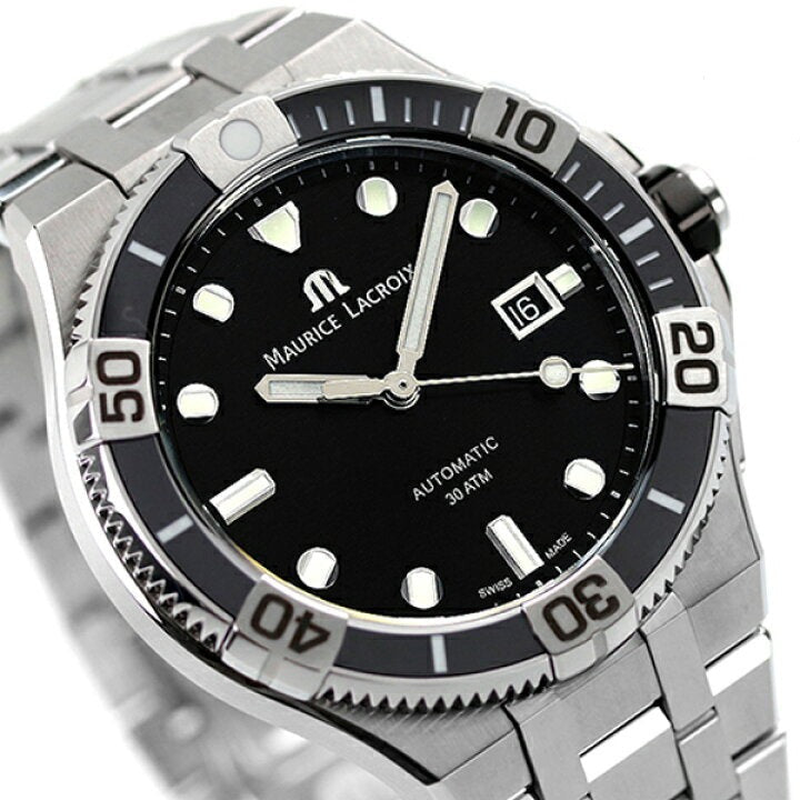  Shop Authentic Maurice Lacroix Aikon Venturer Black Dial Silver Steel Strap Watch for Men - AI6058-SS002-330-1 - Luxxuri