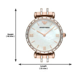  Shop Authentic Emporio Armani Gianni T-Bar Mother of Pearl Dial Black Leather Strap Watch For Women - AR11295 - Luxxuri