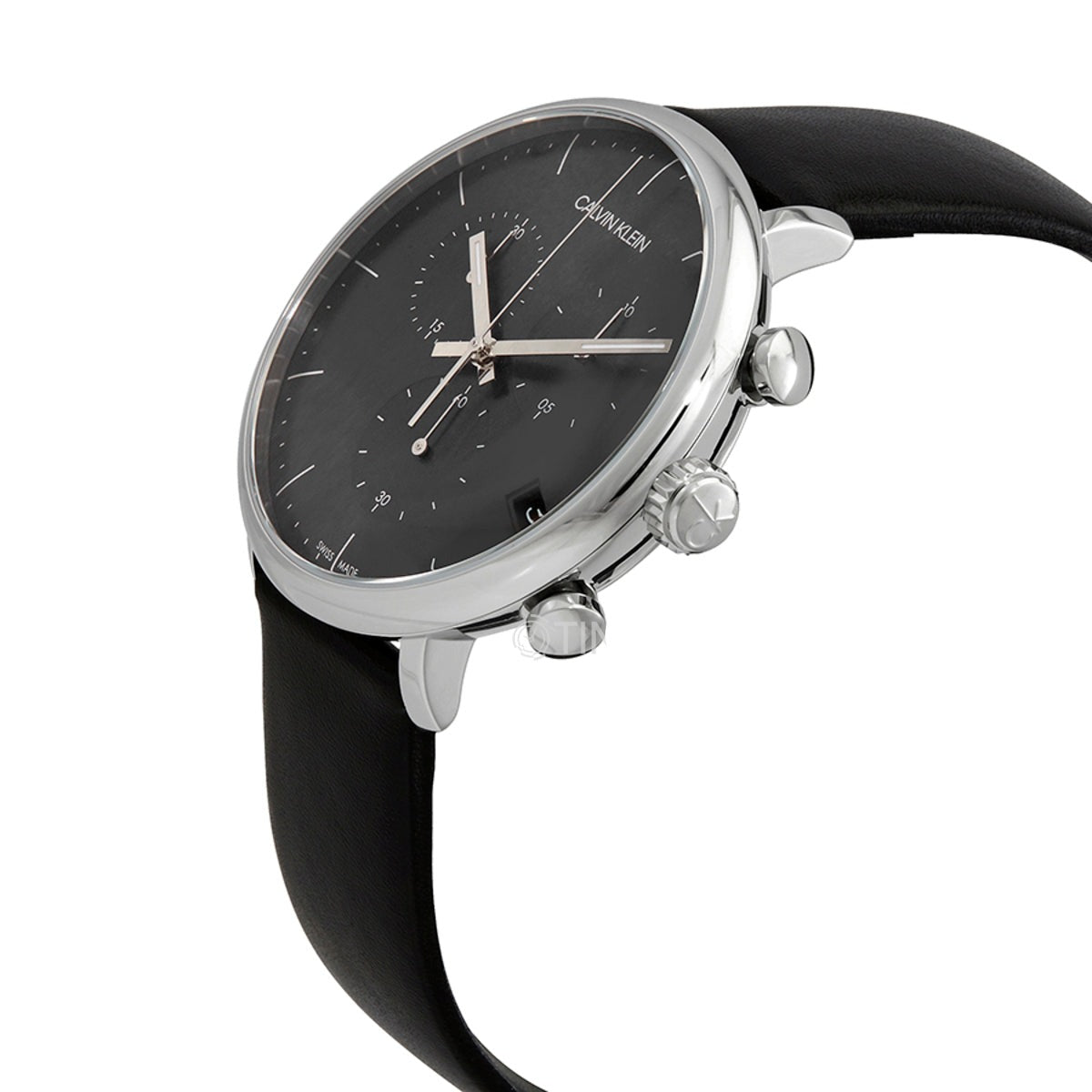  Shop Authentic Calvin Klein High Noon Chronograph Black Dial Black Leather Strap Watch for Men - K8M271C1 - Luxxuri