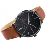  Shop Authentic Tommy Hilfiger Brooklyn Quartz Black Dial Brown Leather Strap Watch for Men - 1791510 - Luxxuri