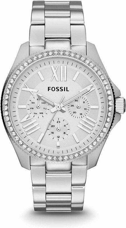  Shop Authentic Fossil Cecile Chronograph Silver Dial Silver Steel Strap Watch for Women - AM4481 - Luxxuri