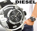  Shop Authentic Diesel Little Daddy Black Dial Black Leather Strap Watch For Men - DZ7256 - Luxxuri