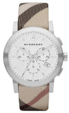  Shop Authentic Burberry The City Nova White Dial Checked Brown Leather Strap Watch for Men - BU9357 - Luxxuri