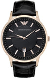  Shop Authentic Emporio Armani Renato Quartz Black Dial Black Leather Strap Watch For Men - AR2425 - Luxxuri