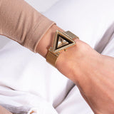  Shop Authentic Guess Fame Diamonds Gold Dial Gold Mesh Bracelet Watch for Women - GW0508L2 - Luxxuri