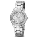  Shop Authentic Guess Sparkler Diamonds Silver Dial Silver Steel Strap Watch for Women - GW0111L1 - Luxxuri