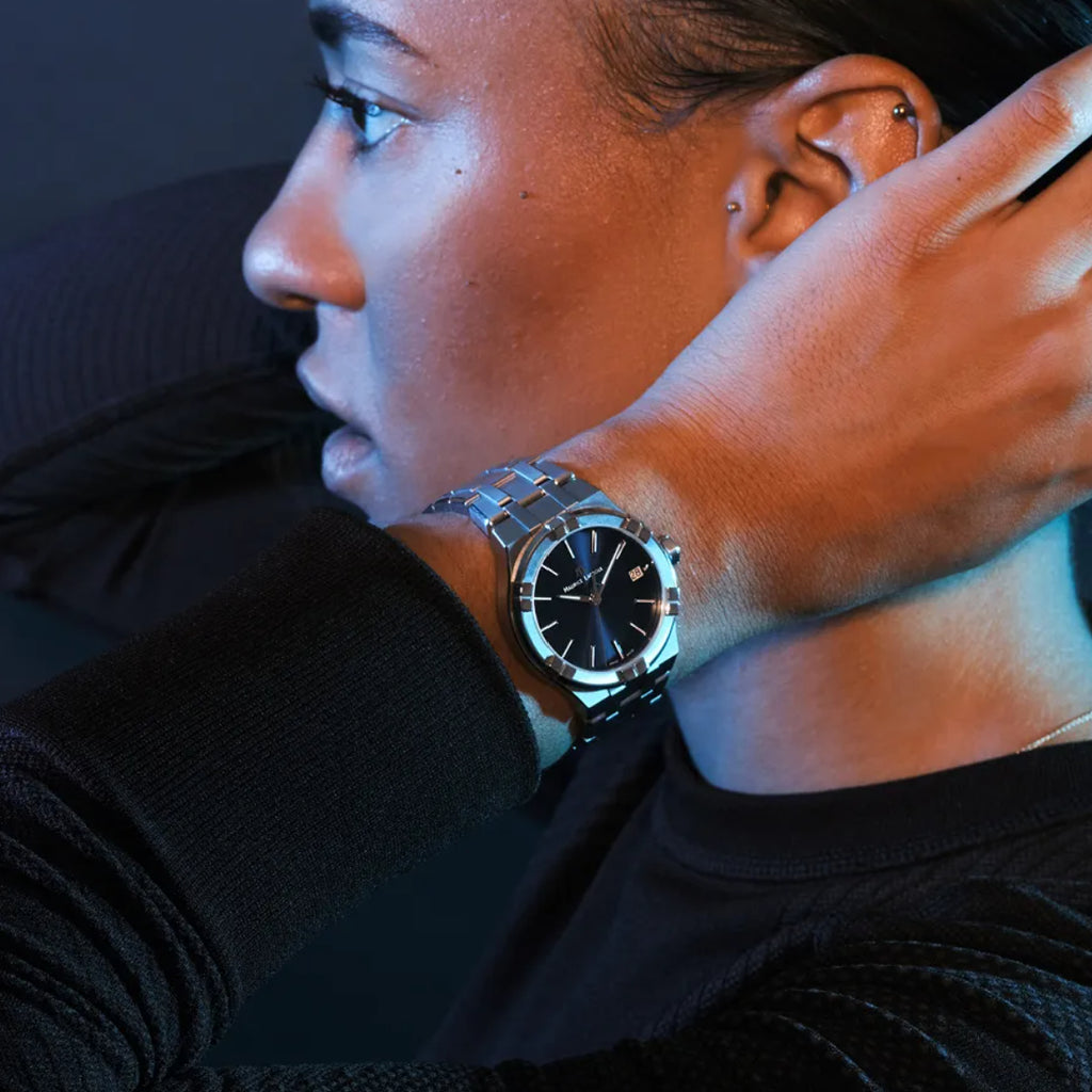  Shop Authentic Maurice Lacroix Aikon Date Quartz Black Dial Silver Steel Strap Watch for Men - AI1108-SS002-330-1 - Luxxuri