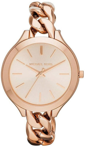  Shop Authentic Michael Kors Slim Runway Rose Gold Dial Rose Gold Steel Strap Watch for Women - MK3223 - Luxxuri