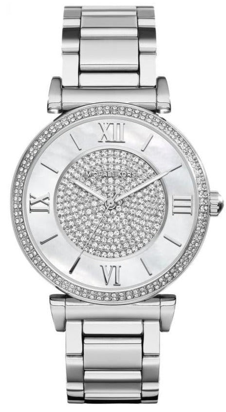  Shop Authentic Michael Kors Catlin Silver Dial Silver Steel Strap Watch for Women - MK3355 - Luxxuri
