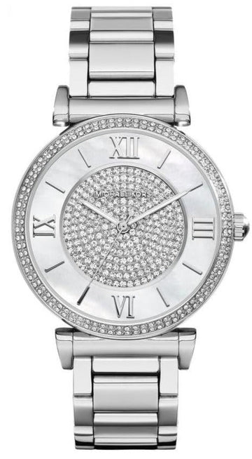  Shop Authentic Michael Kors Catlin Silver Dial Silver Steel Strap Watch for Women - MK3355 - Luxxuri