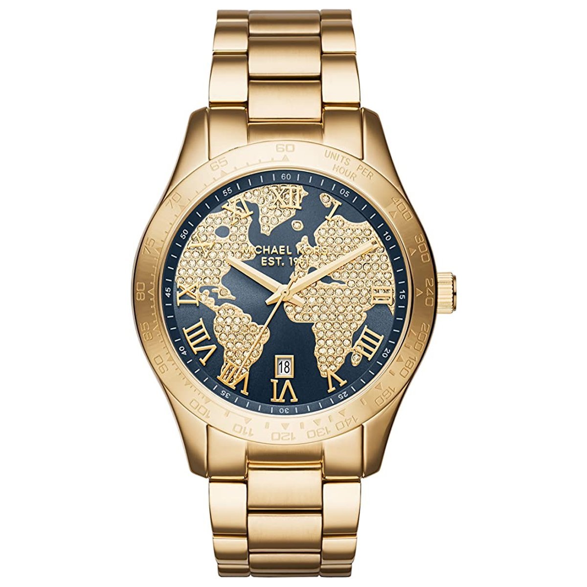  Shop Authentic Michael Kors Layton Pave Blue Dial Gold Steel Strap Watch for Women - MK6243 - Luxxuri