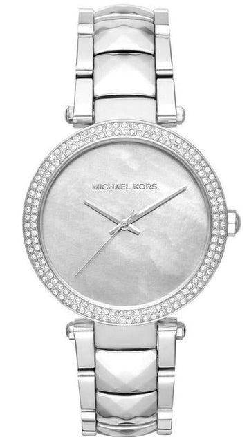  Shop Authentic Michael Kors Parker Mother of Pearl Silver Steel Strap Watch for Women - MK6424 - Luxxuri