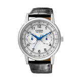  Shop Authentic Citizen Eco Drive Silver Dial Black Leather Strap Watch For Men - AO9000-06B - Luxxuri