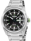 Shop Authentic Citizen Eco Drive Urban Black Dial Silver Stainless Steel Watch For Men - AW0020-59EB - Luxxuri