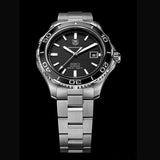  Shop Authentic Tag Heuer Aquaracer Caliber 5 Automatic Black Dial Silver Steel Strap Watch for Men - WAK2110.BA0830 - Luxxuri