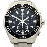  Shop Authentic Tag Heuer Aquaracer Quartz Chronograph Black Dial Silver Steel Strap Watch for Men - CAY111A.BA0927 - Luxxuri