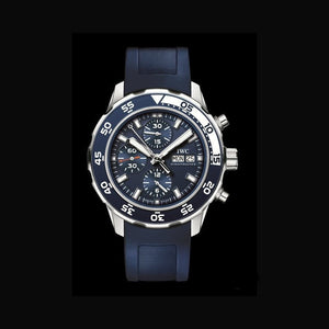  Shop Authentic IWC Aquatimer Chronograph Blue Dial Blue Rubber Strap Watch for Men - IW376711 - Luxxuri