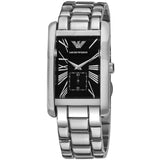  Shop Authentic Emporio Armani Classic Black Dial Silver Stainless Steel Strap Watch For Men - AR0156 - Luxxuri