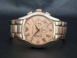  Shop Authentic Emporio Armani Valente Chronograph Rose Gold Dial Rose Gold Steel Strap Watch For Men - AR0365 - Luxxuri