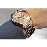  Shop Authentic Emporio Armani Valente Chronograph Rose Gold Dial Rose Gold Steel Strap Watch For Men - AR0365 - Luxxuri