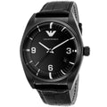  Shop Authentic Emporio Armani Franco Black Dial Black Leather Strap Watch For Men - AR0368 - Luxxuri