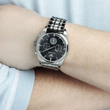  Shop Authentic Emporio Armani Franco Black Dial Silver Steel Strap Watch For Men - AR0373 - Luxxuri