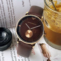  Shop Authentic Emporio Armani Classic Brown Dial Brown Leather Strap Watch For Men - AR0383 - Luxxuri