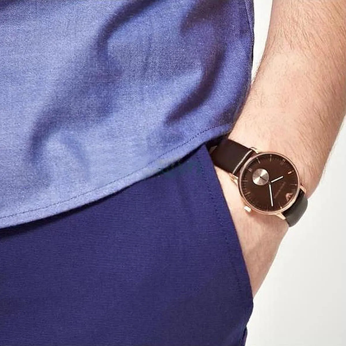  Shop Authentic Emporio Armani Classic Brown Dial Brown Leather Strap Watch For Men - AR0383 - Luxxuri