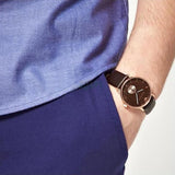  Shop Authentic Emporio Armani Classic Brown Dial Brown Leather Strap Watch For Men - AR0383 - Luxxuri