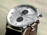  Shop Authentic Emporio Armani Gianni White Dial Black Leather Strap Watch For Men - AR0385 - Luxxuri