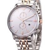  Shop Authentic Emporio Armani Chronograph White Dial Two Tone Steel Strap Watch For Men - AR0399 - Luxxuri