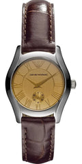  Shop Authentic Emporio Armani Classic Quartz Beige Dial Brown Leather Strap Watch For Men - AR0646 - Luxxuri