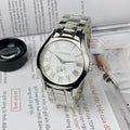  Shop Authentic Emporio Armani Classic Quartz Silver Dial Silver Steel Strap Watch For Men - AR0647 - Luxxuri