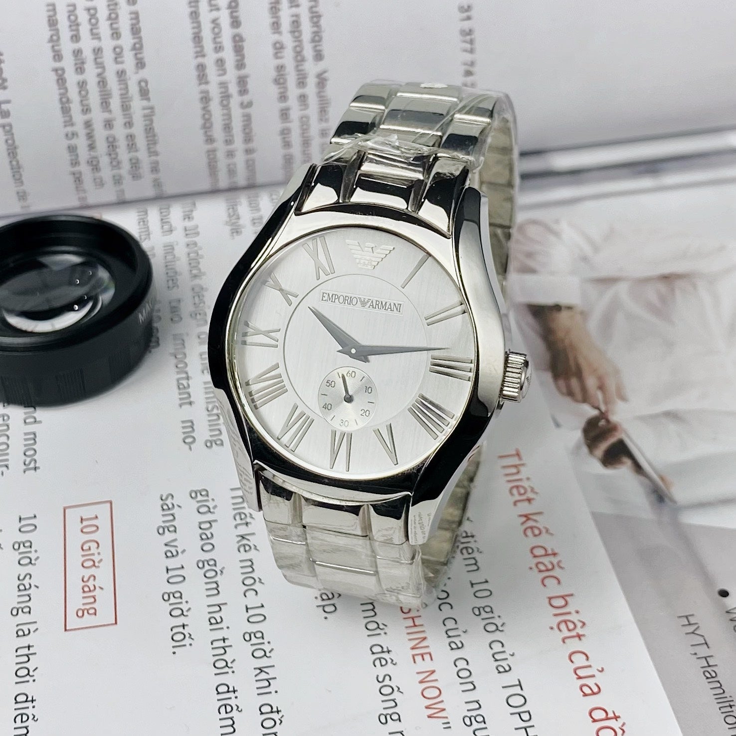  Shop Authentic Emporio Armani Classic Quartz Silver Dial Silver Steel Strap Watch For Men - AR0647 - Luxxuri