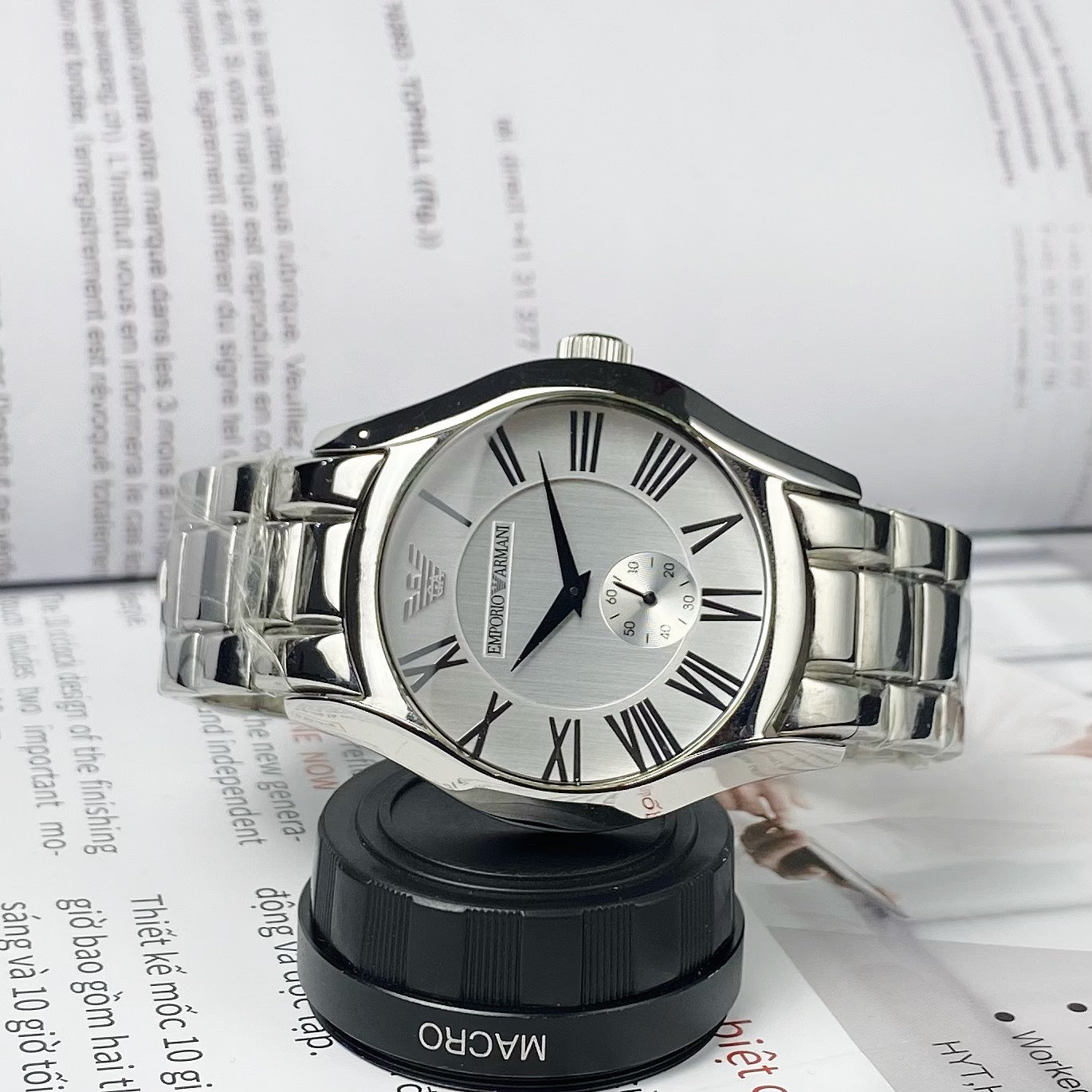  Shop Authentic Emporio Armani Classic Quartz Silver Dial Silver Steel Strap Watch For Men - AR0647 - Luxxuri