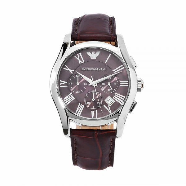  Shop Authentic Emporio Armani Valente Chronograph Brown Dial Brown Leather Strap Watch For Men - AR0671 - Luxxuri