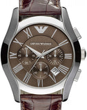  Shop Authentic Emporio Armani Valente Chronograph Brown Dial Brown Leather Strap Watch For Men - AR0671 - Luxxuri