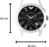  Shop Authentic Emporio Armani Valente Chronograph Black Dial Black Leather Strap Watch For Men - AR1633 - Luxxuri