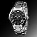  Shop Authentic Emporio Armani Valente Chronograph Black Dial Silver Stainless Steel Watch For Men - AR0673 - Luxxuri