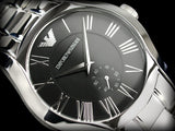  Shop Authentic Emporio Armani Valente Black Dial Silver Steel Strap Watch For Men - AR0680 - Luxxuri