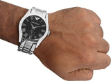  Shop Authentic Emporio Armani Valente Black Dial Silver Steel Strap Watch For Men - AR0680 - Luxxuri