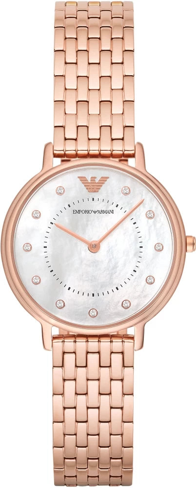  Shop Authentic Emporio Armani Kappa Analog Mother of Pearl Dial Rose Gold Steel Strap Watch For Women - AR11006 - Luxxuri