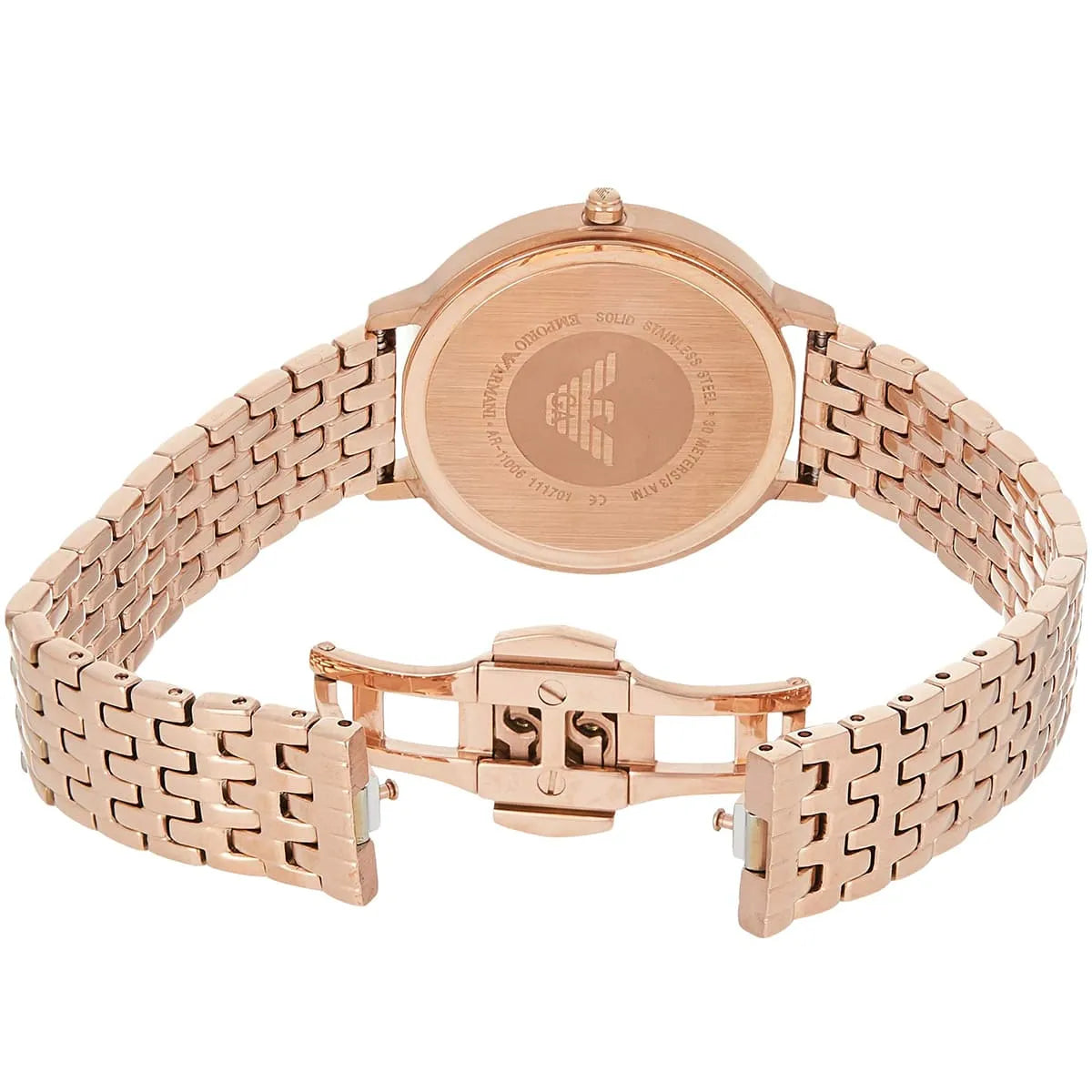  Shop Authentic Emporio Armani Kappa Analog Mother of Pearl Dial Rose Gold Steel Strap Watch For Women - AR11006 - Luxxuri