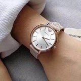  Shop Authentic Emporio Armani Classic Kappa White Dial Brown Leather Strap Watch For Women - AR11009 - Luxxuri