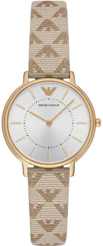  Shop Authentic Emporio Armani Classic Kappa White Dial Brown Leather Strap Watch For Women - AR11009 - Luxxuri