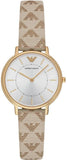  Shop Authentic Emporio Armani Classic Kappa White Dial Brown Leather Strap Watch For Women - AR11009 - Luxxuri